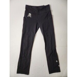Lululemon x Soulcycle Leggings Womens 2 Black Cropped Soul Skull Crossbones